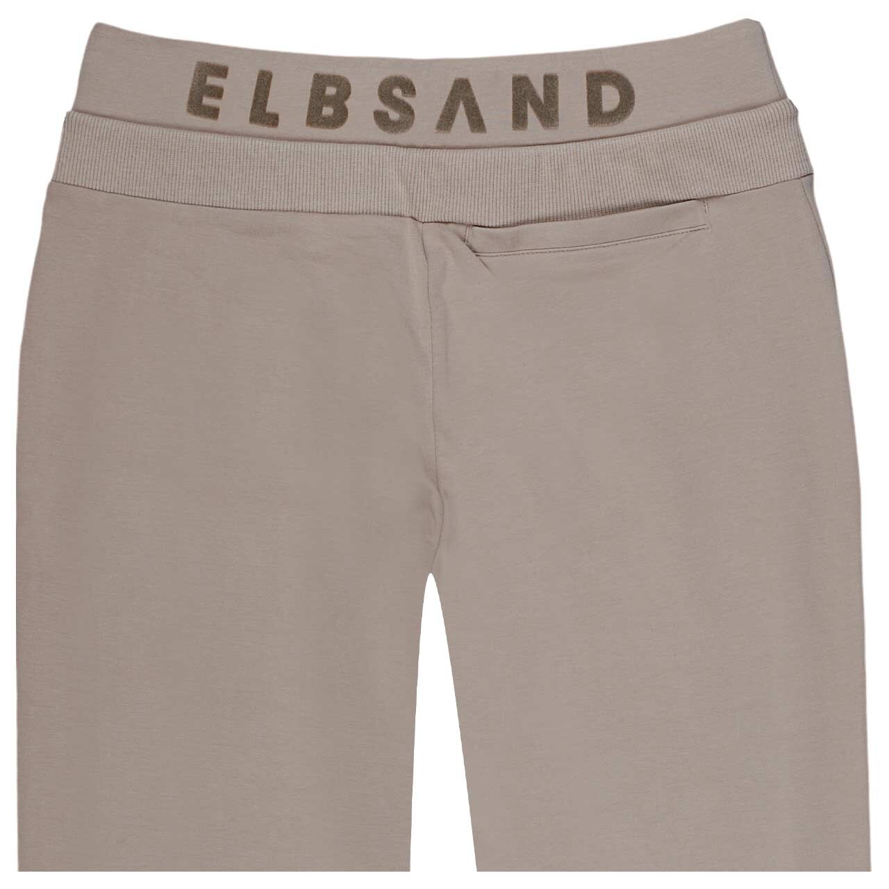 Damen Ankle Baumwollhose Brine Jogpants von Elbsand in Hellbraun, detaillierte Rückansicht