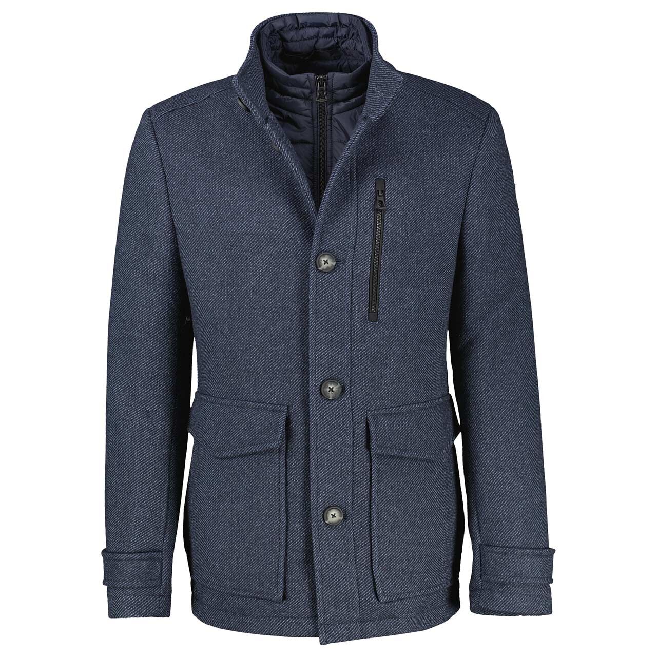 Lerros Herren Mantel navy melange