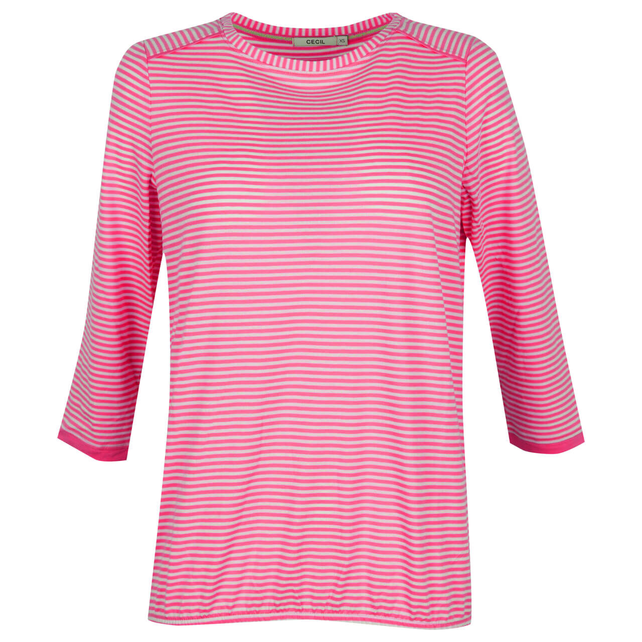 Cecil Basic Stripe 3/4 Arm Shirt fresh pink