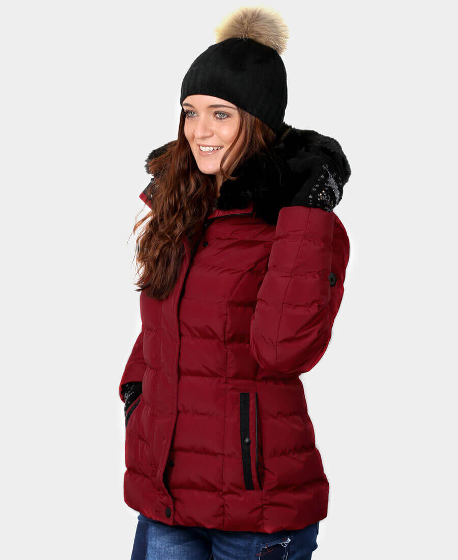 Damen Jacke Santorin von Wellensteyn in Dunkelrot, Vorderansicht am Model