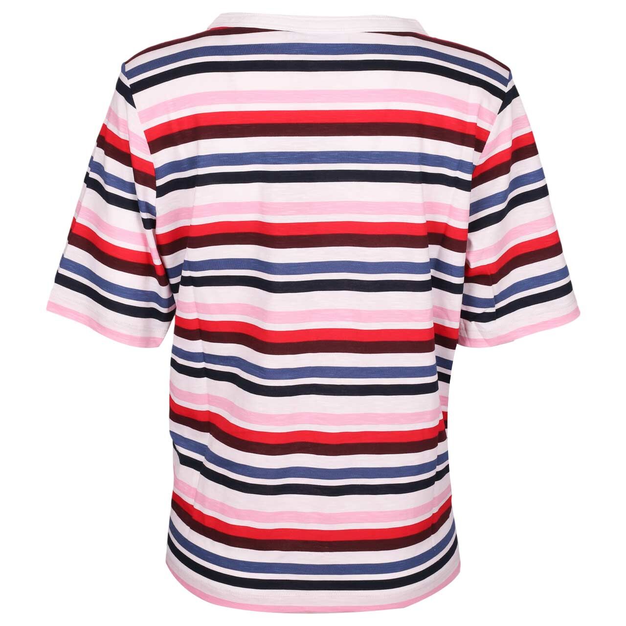 Damen T-Shirt Multi Striped Slubyarn von Cecil in Dunkelblau gestreift, Rückansicht