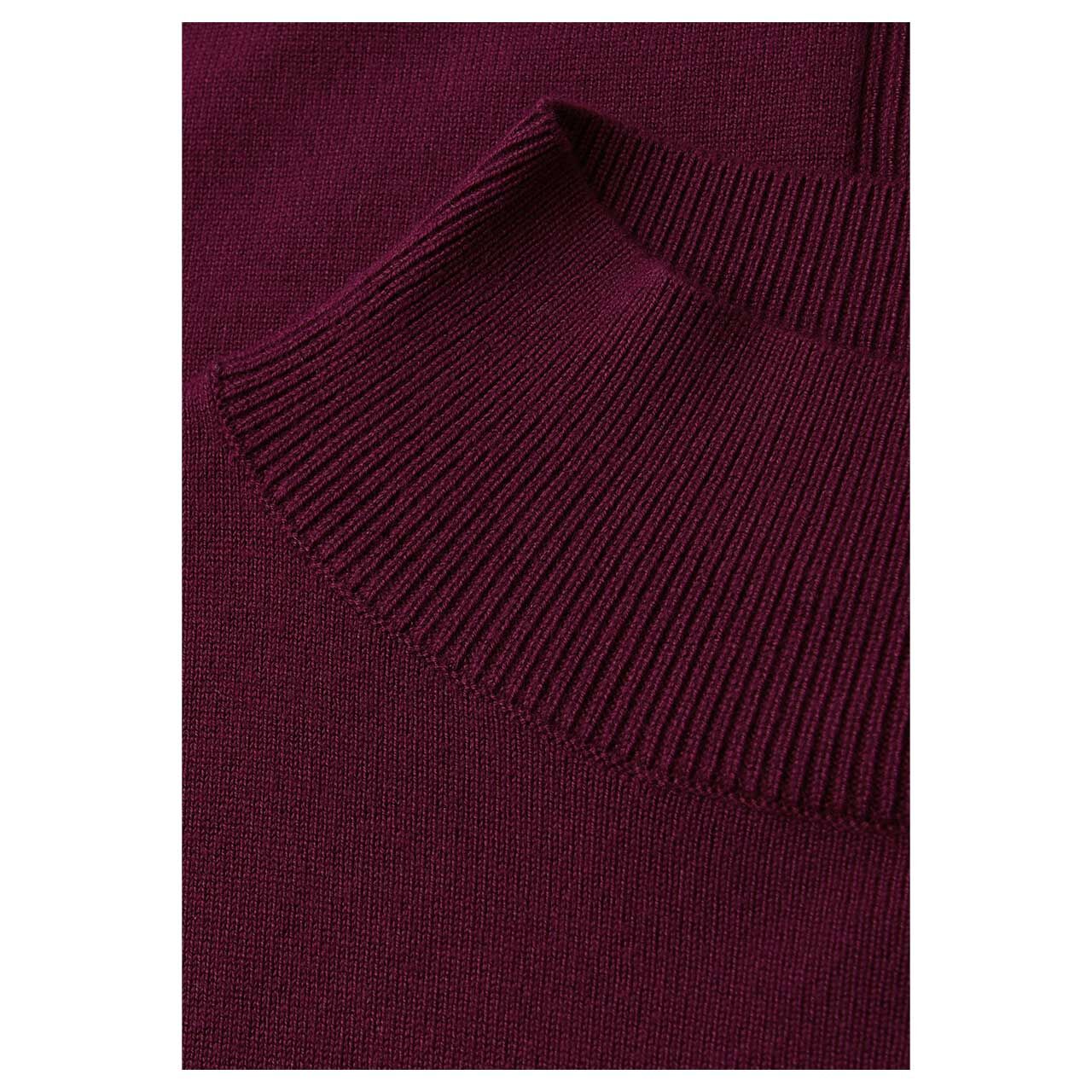 Damen Rollkragen Pullover Turtle Sweater von Street One in Weinrot, Vorderansicht am Model