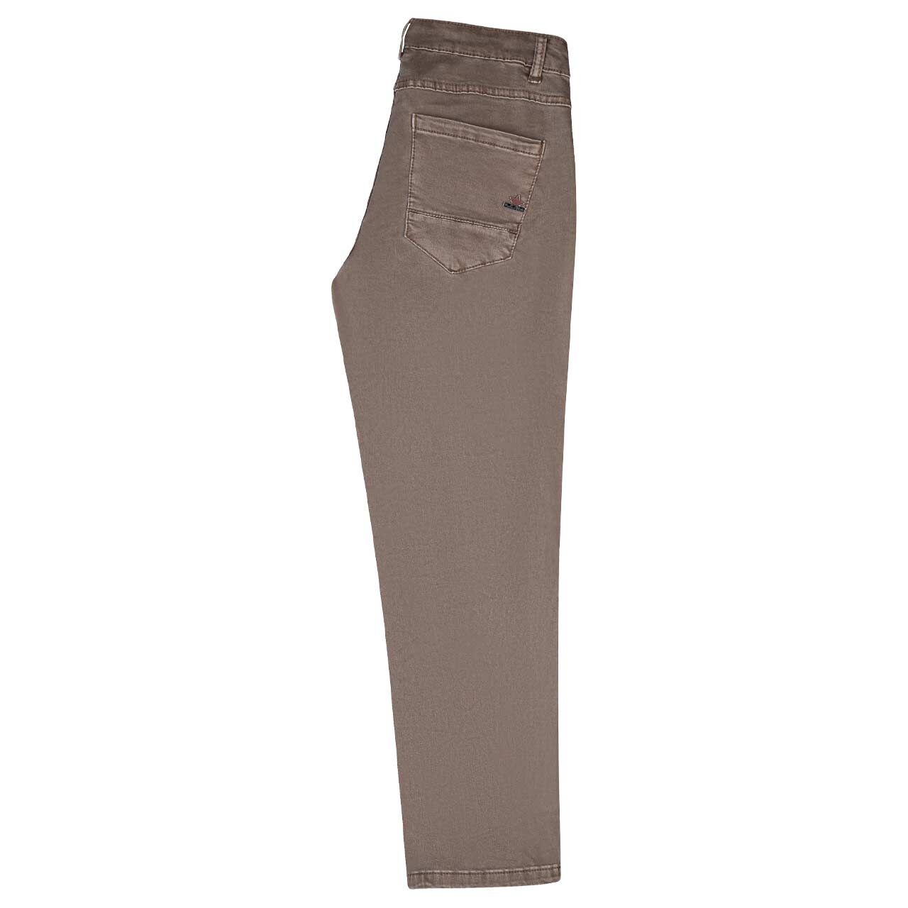 Damen Baumwollhose Anna C 7/8 Straight Stretch Twill von Buena Vista in Grau-Braun, Seitenansicht