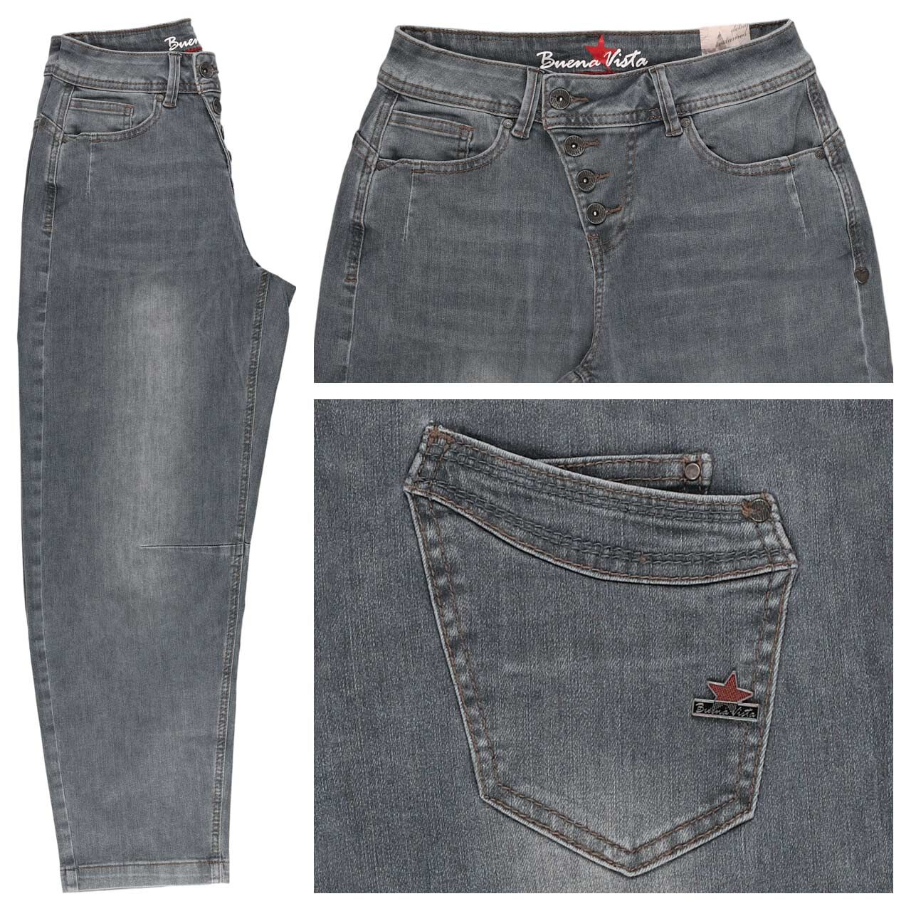 Buena Vista Malibu 7/8 Relaxed Stretch Denim Jeans light anthra