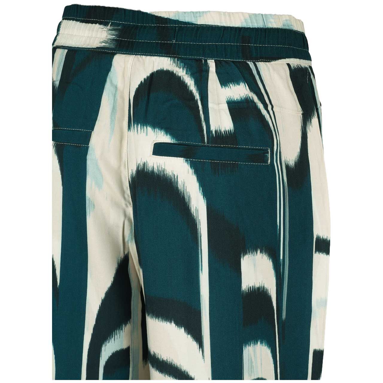 Damen 7/8 Hose Emee Wide Leg von Street One in Petrol mit Print, detaillierte Rückansicht