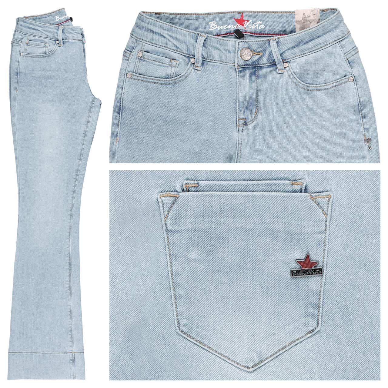 Buena Vista Italy K Bootcut Stretch Denim Jeans pale blue