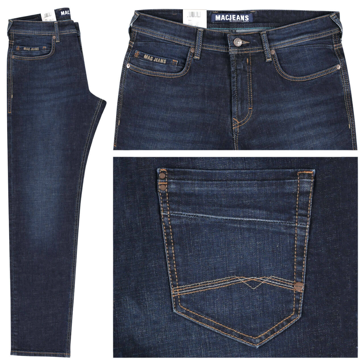 mac-jeans-ben-dark-blue-vintagewash-h741 MAC Jeans Ben für Herren in Dunkelblau angewaschen, FarbNr.: H741