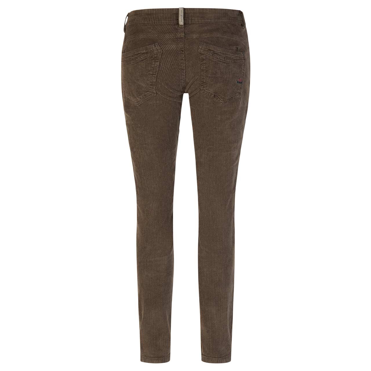 Damen Ankle Cordhose Malibu Cropped Corduroy in Dunkelbraun, Rückansicht