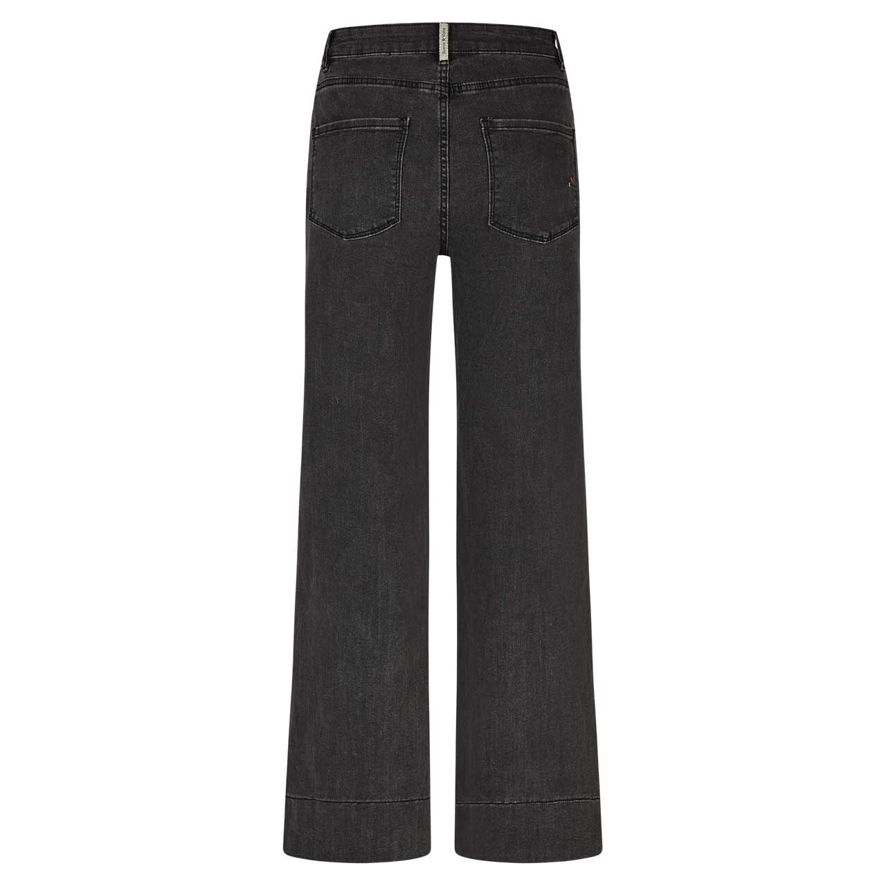 Damenjeans Wide Leg Stretch Denim von Buena Vista in Dunkelgrau angewaschen, Rückansicht