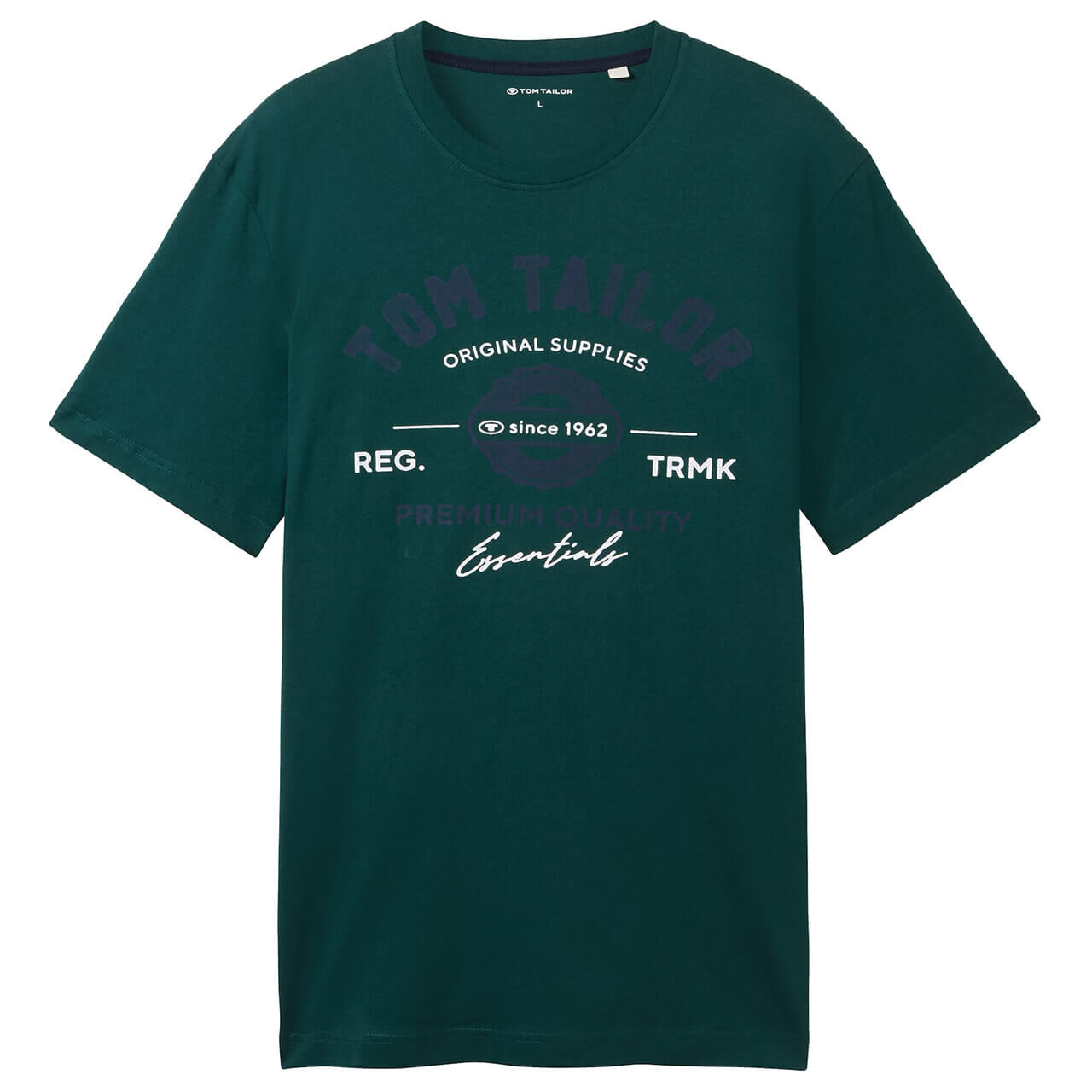 Tom Tailor Herren T-Shirt deep green lake essentials