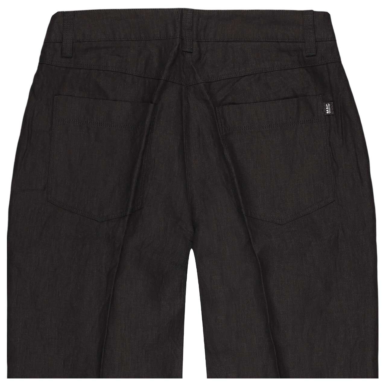 Damen 3/4 Leinenhose Nora von MAC in Schwarz, detaillierte Rückansicht