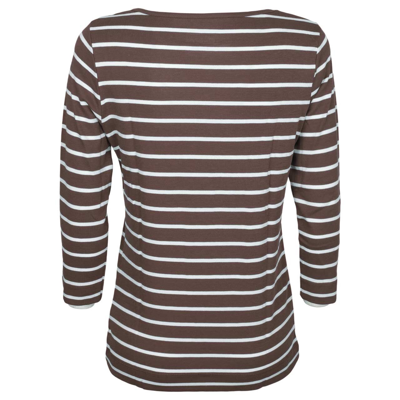 Damen 3/4 Arm Shirt von Munich Freedom in Braun-Cremeweiß, Rückansicht