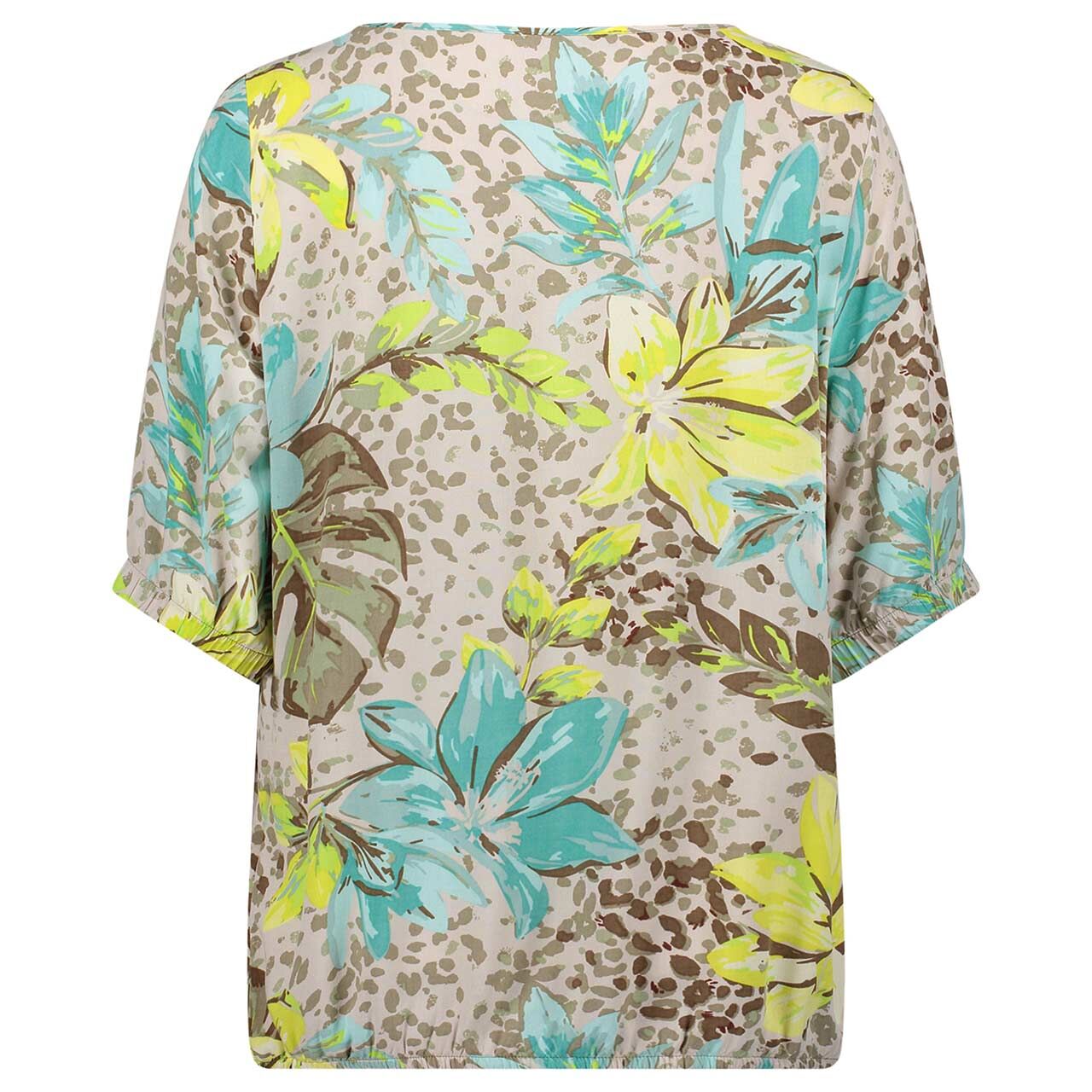 Damen Kurzarm Bluse von Betty Barclay in Beige mit Print, Rückansicht