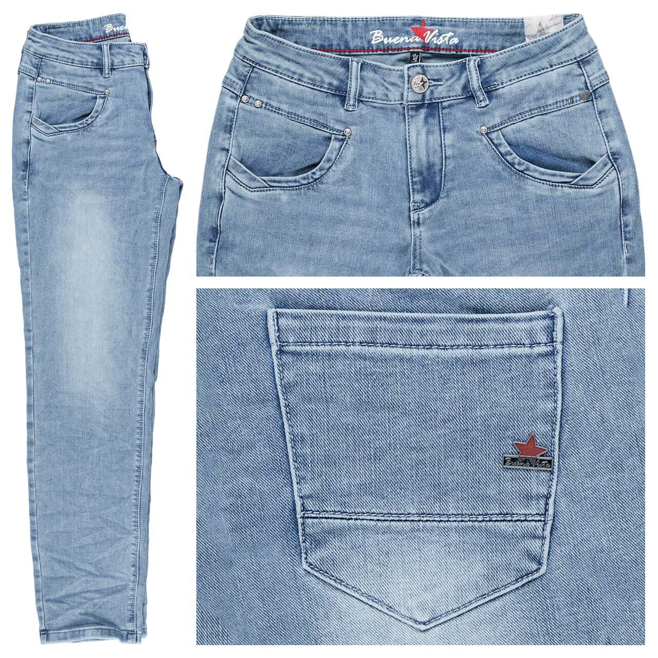 Buena Vista Anna C Straight Cropped Stretch Denim Ankle Jeans light washed