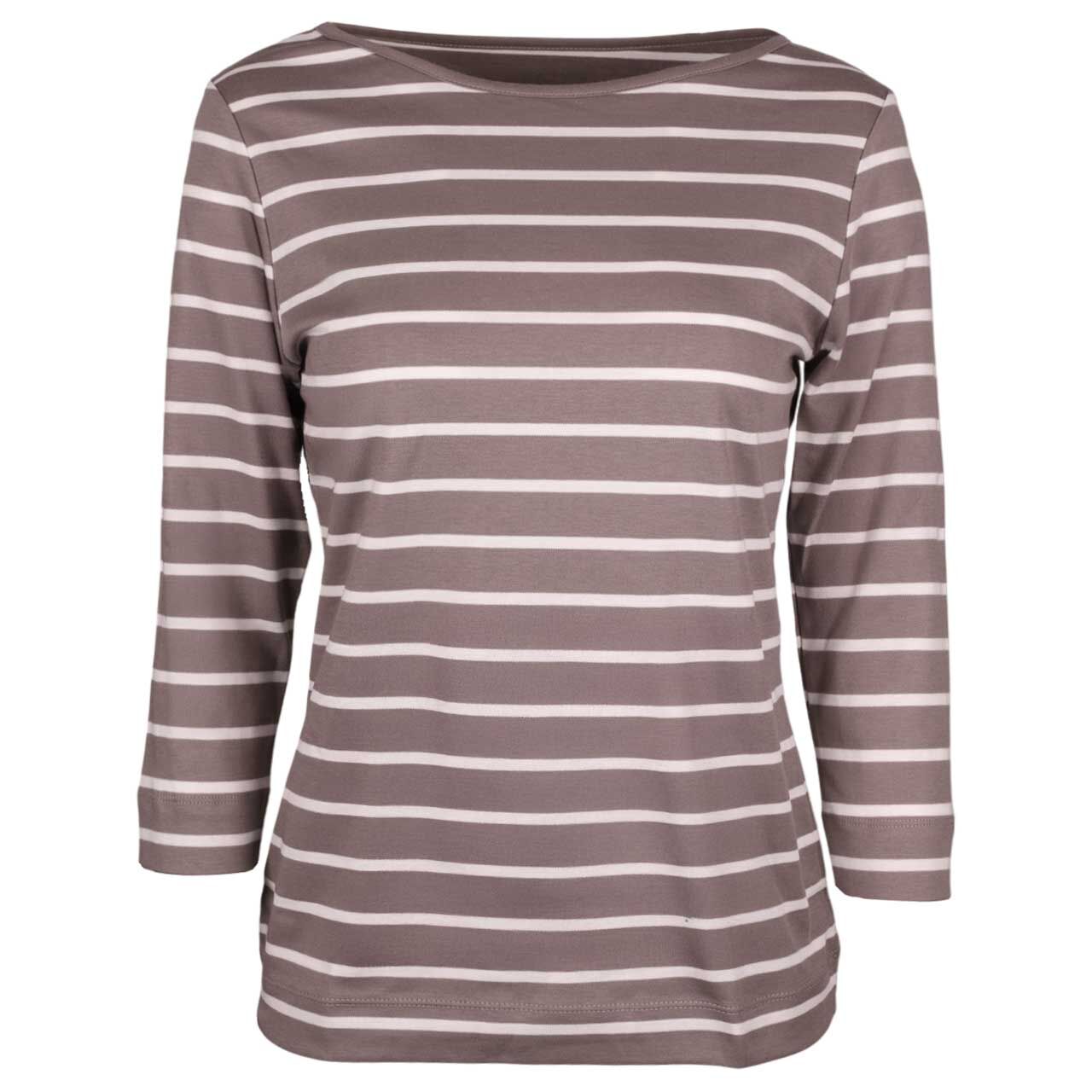Munich Freedom Damen 3/4 Arm Shirt dark taupe/offwhite