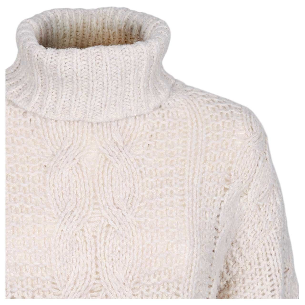 s.Oliver Damen Rollkragen Pullover in Beige, Detailansicht Kragen vorne