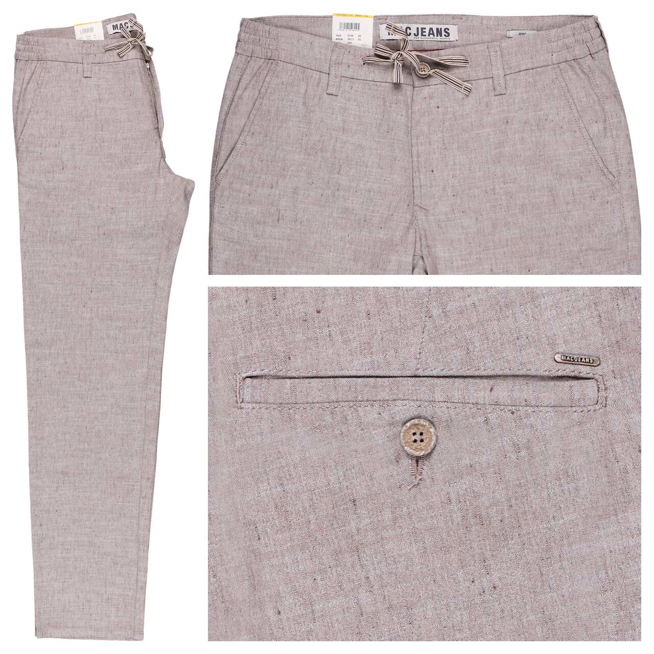 MAC Lennox Sport Chino Leinenhose clay