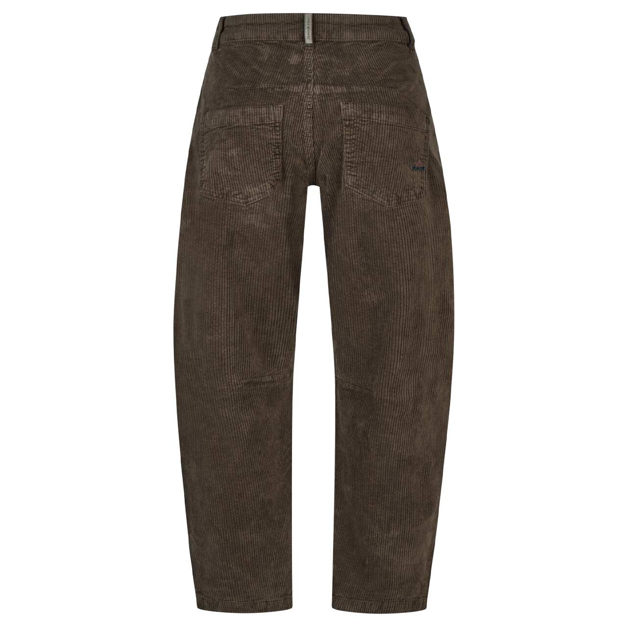 Damen Cordhose Barrel 7/8 Corduroy von Buena Vista in Dunkelbraun, Vorderansicht