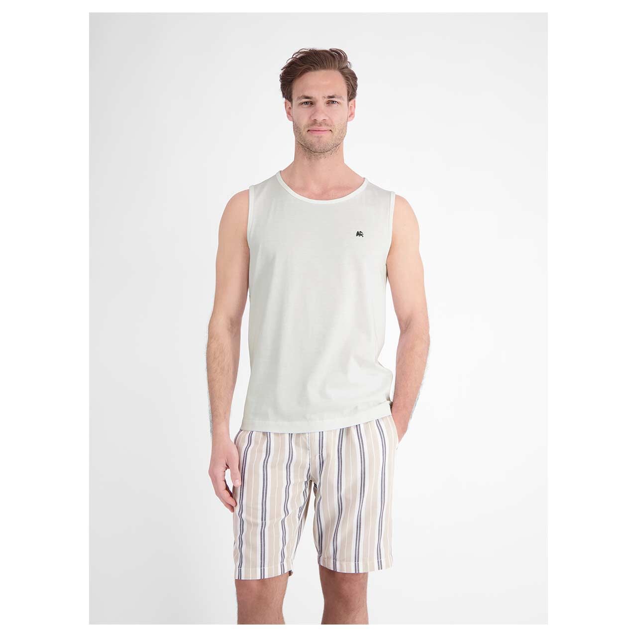 Herren Tank Top von Lerros in Cremeweiß, Vorderansicht am Model
