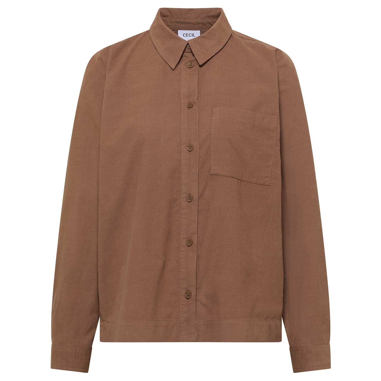 Cecil Damen Langarm Cord Bluse Corduroy creamy mocha