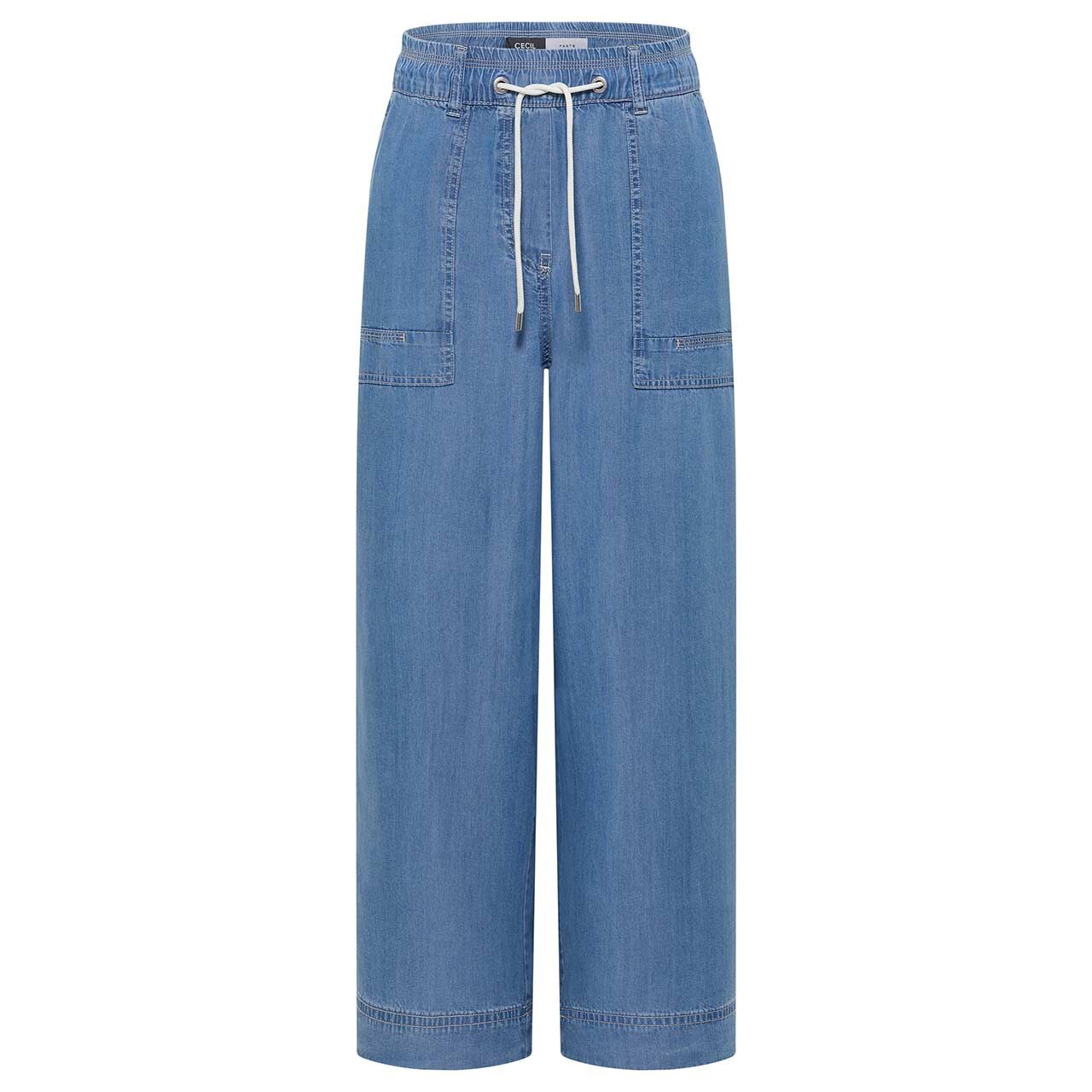 Cecil Neele Wideleg 7/8 Jeans mid blue tencel washed