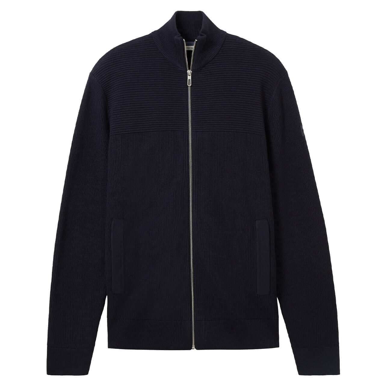 Tom Tailor Herren Strickjacke knitted navy melange blue