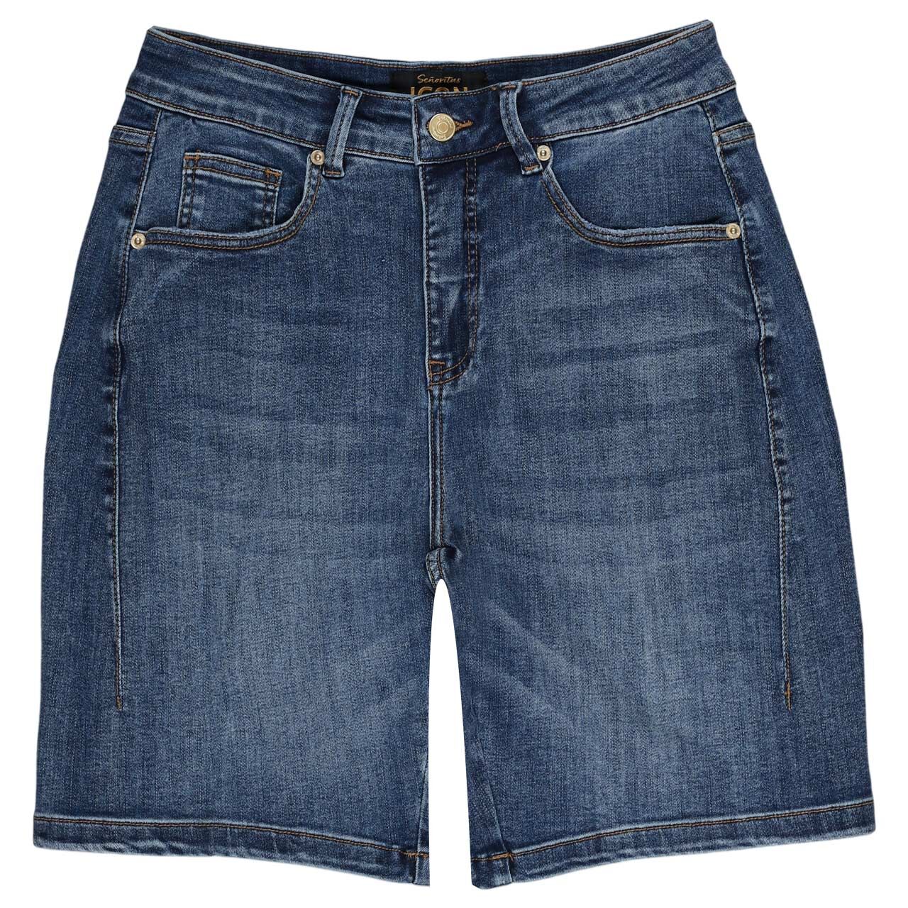 Jeans Shorts Kingston von Senoritas Icon in Blau angewaschen, Vorderansicht