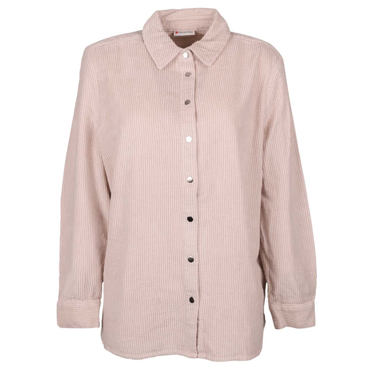 Cecil Damen Langarm Cord Long Bluse Corduroy malted beige
