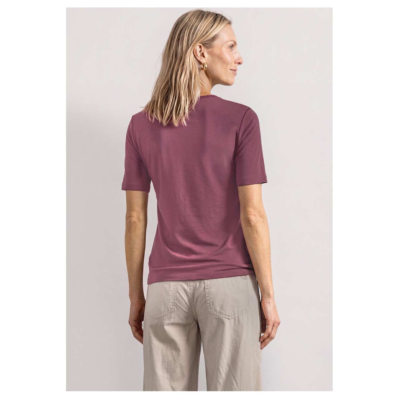 Damen T-Shirt Ada von Street One in Lila, Rückansicht am Model