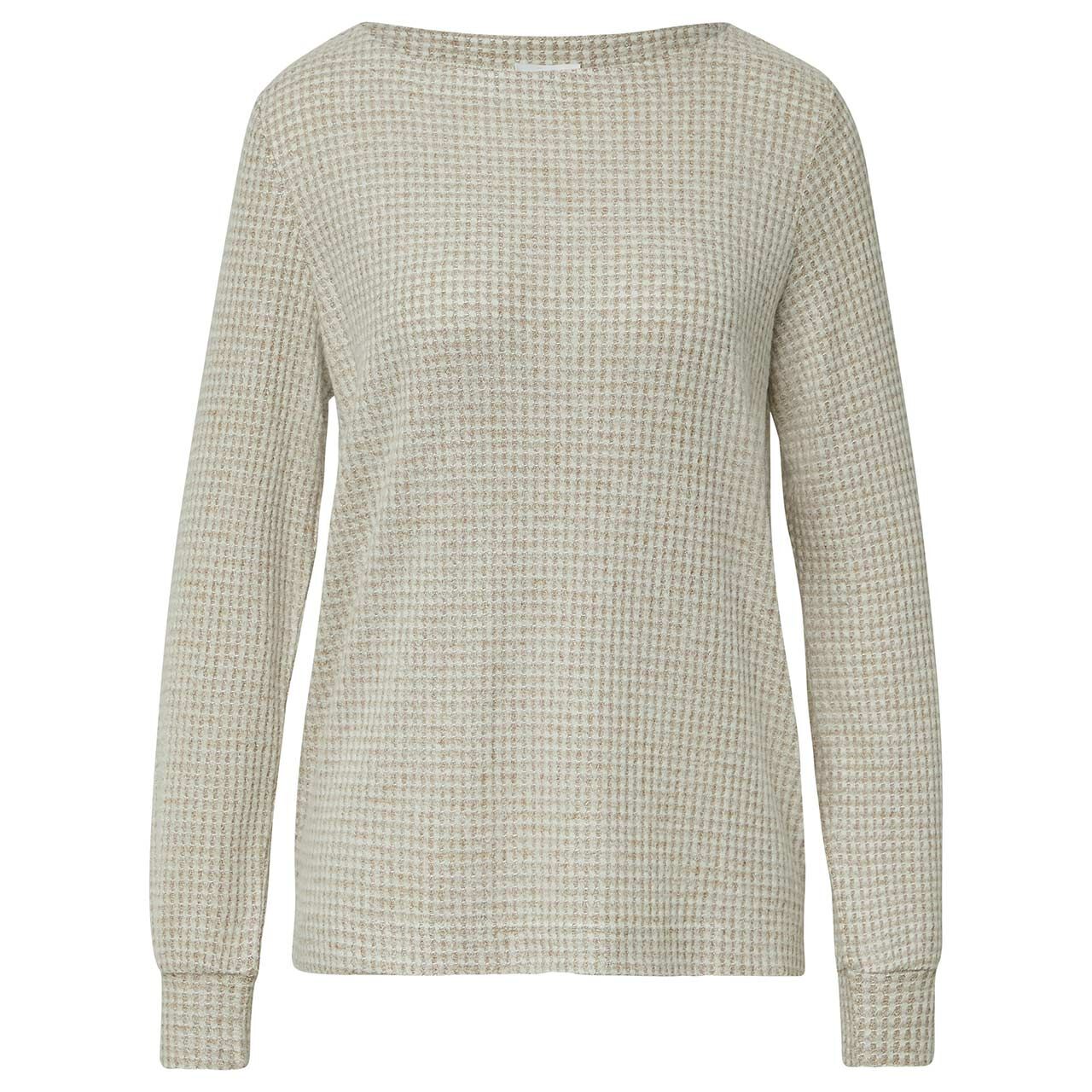 s.Oliver Damen Langarm Shirt beige melange print