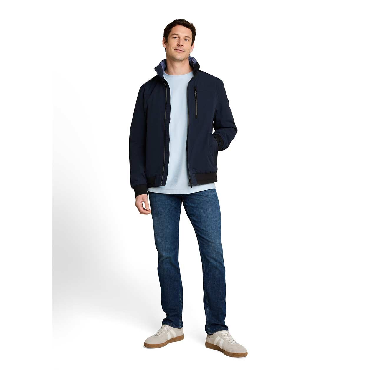 Herren Jacke Transseasonal Blouson von Tom Tailor in Dunkelblau, Ganzkörperansicht