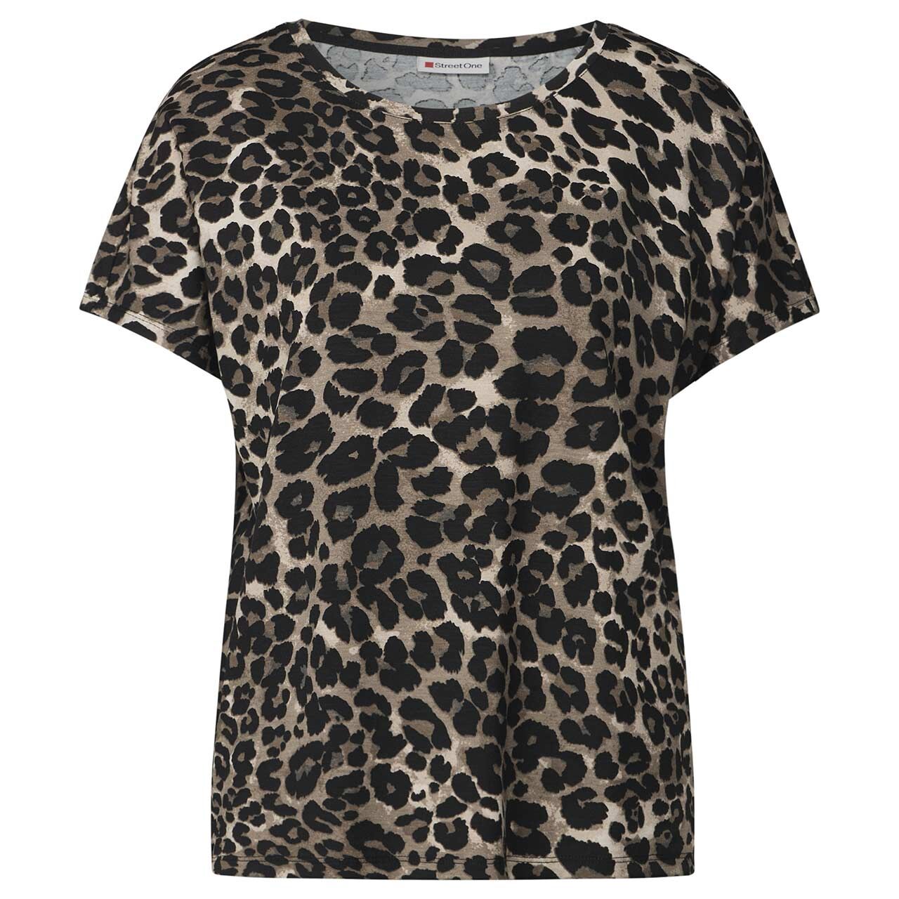 Street One Damen T-Shirt Crista black leo print