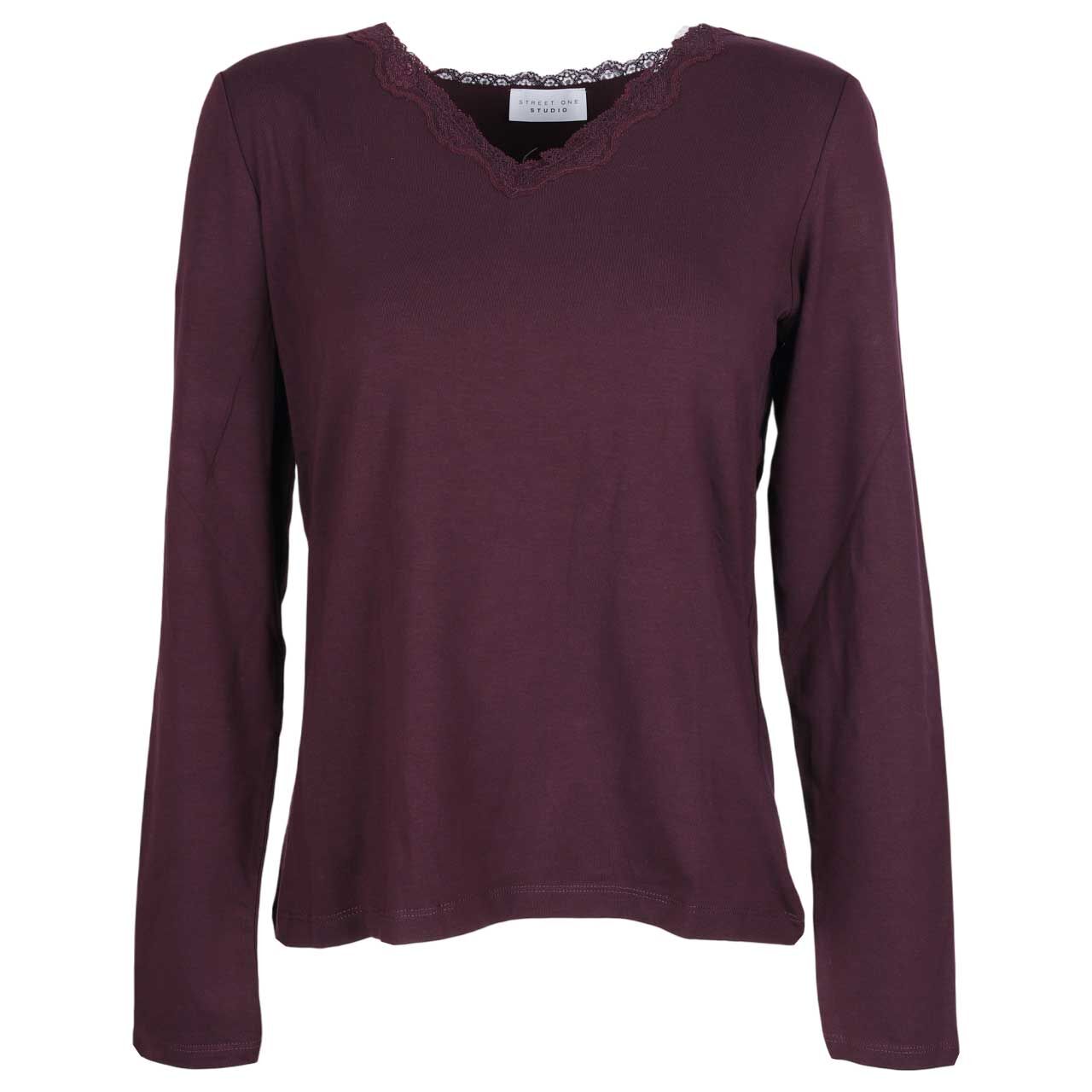 Street One Studio Damen Langarm Shirt With Lace very berry