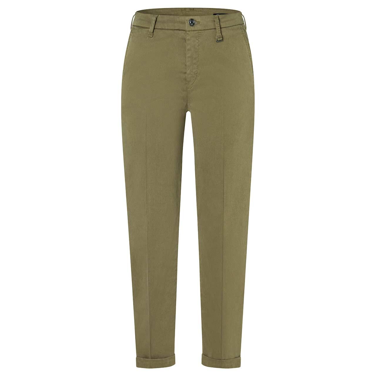 Damenhose Chino von MAC in Olivgrün, Vorderansicht