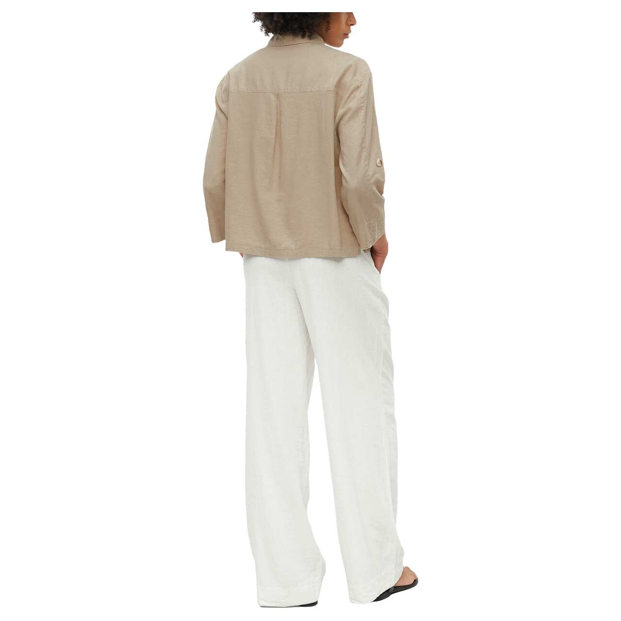 Damen 3/4 Arm Bluse von s.Oliver in Hellbraun, Rückansicht am Model