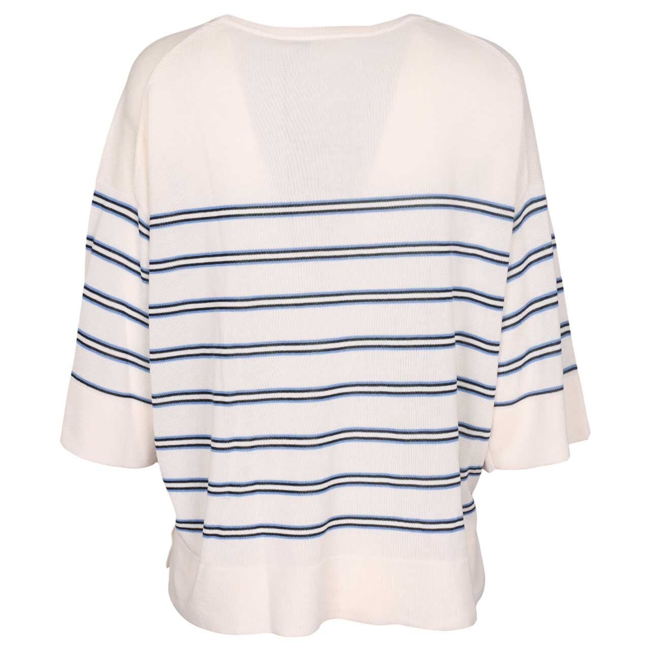 Damen 3/4 Arm Pullover von Comma in Cremeweiß gestreift, Rückansicht