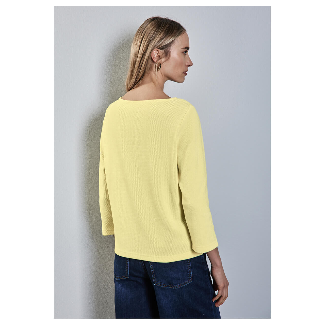 Street One Damen 3/4 Arm Shirt Fine Cord Structure mellow yellow