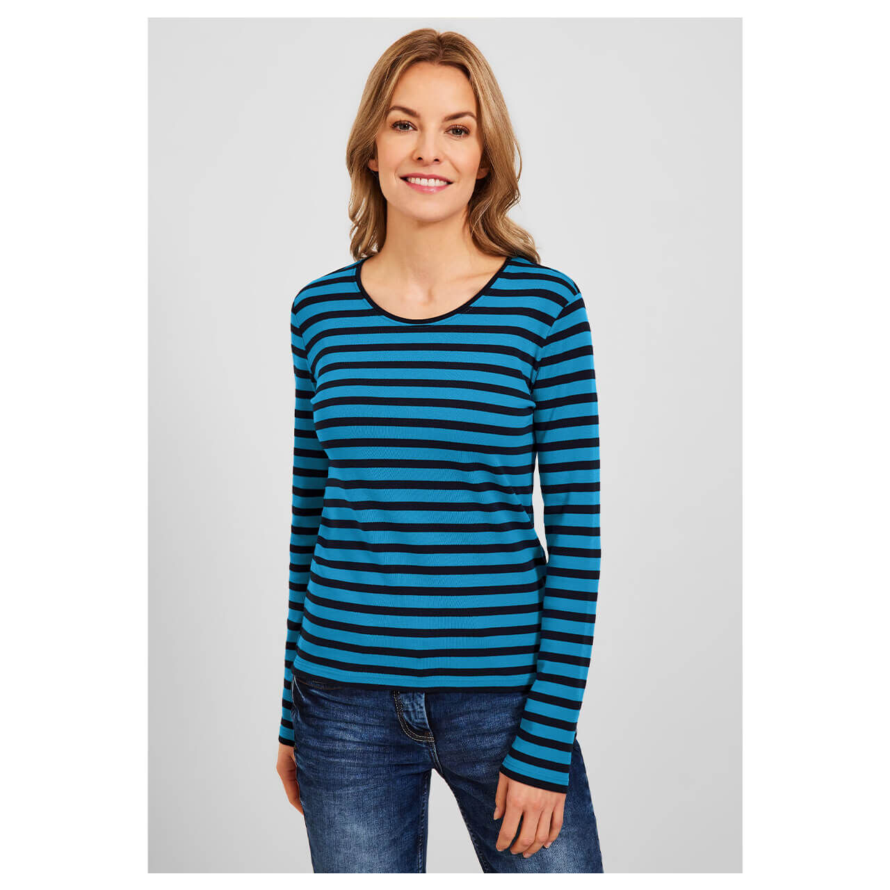 Cecil Pia Langarm Shirt club blue stripes