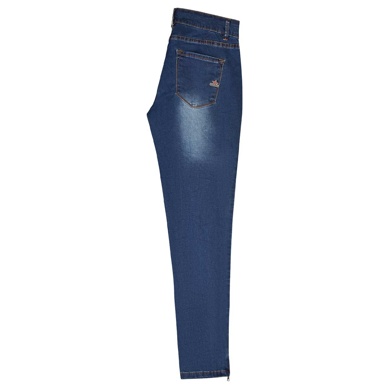 Stretch Damenjeans Italy V 7/8 Cozy Denim von Buena Vista in Dunkelblau angewaschen, Seitenansicht