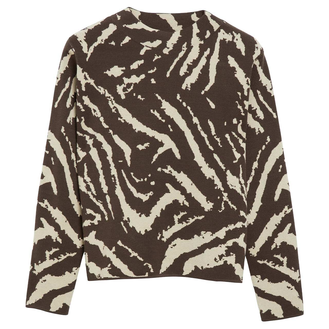 Comma Damen Pullover brown allover print