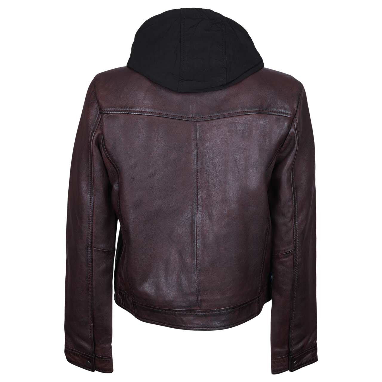Damen Lederjacke Avih von Mauritius in Braun-Lila, Rückansicht