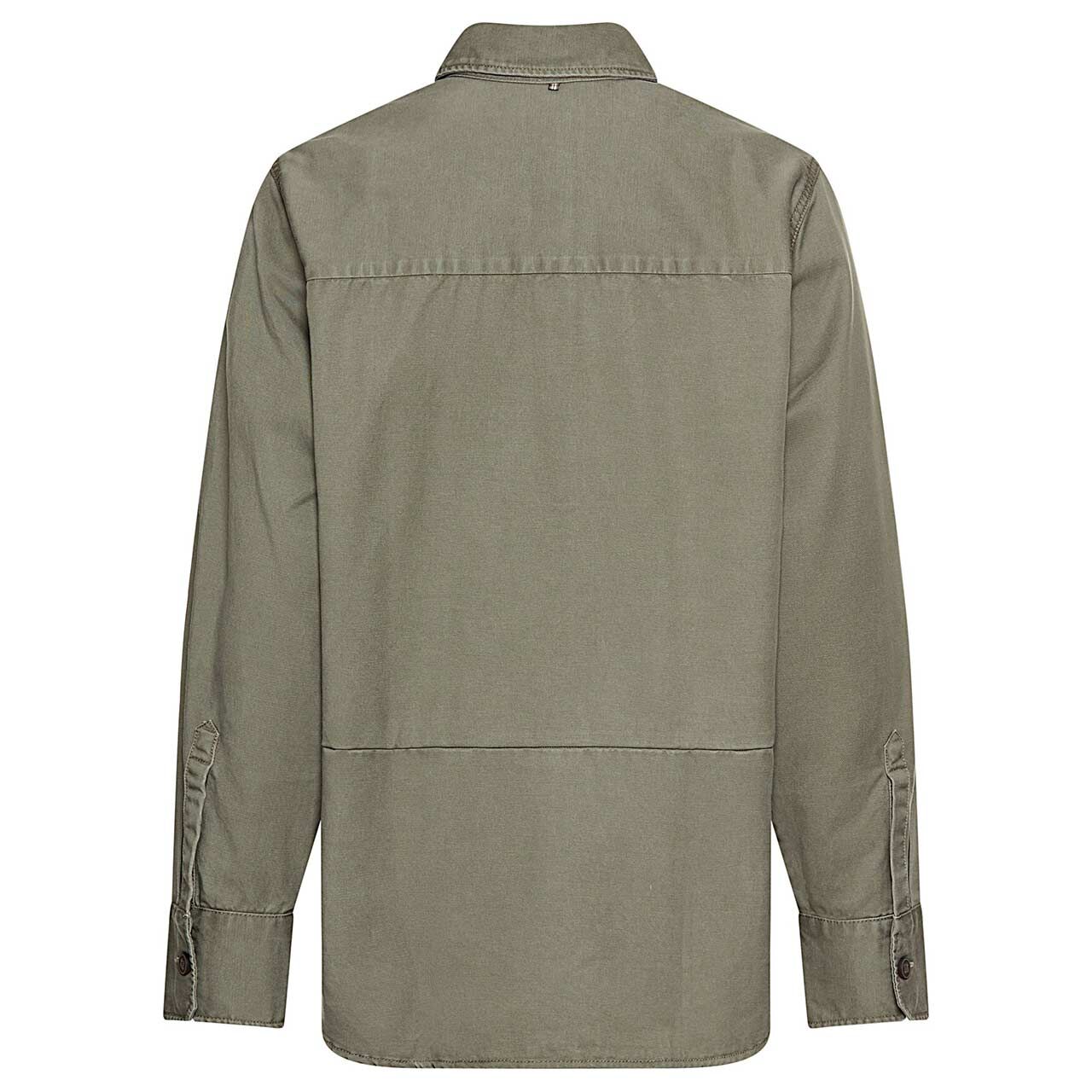 Damen Langarm Bluse von Camel active in Olivgrün, Rückansicht