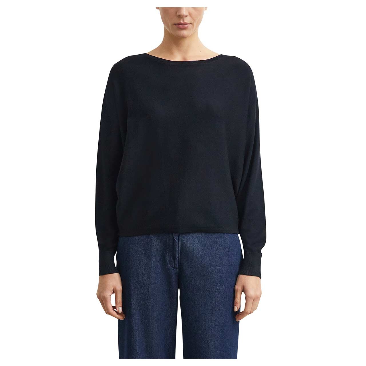 Damen Pullover von Comma in Schwarz, Vorderansicht am Model
