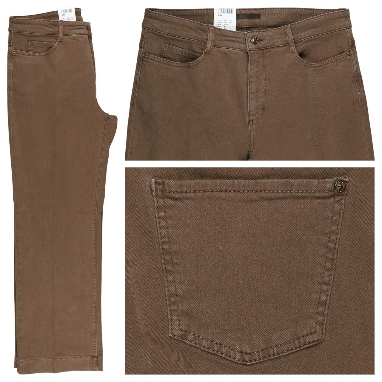 MAC Wide Jeans light tree bark brown
