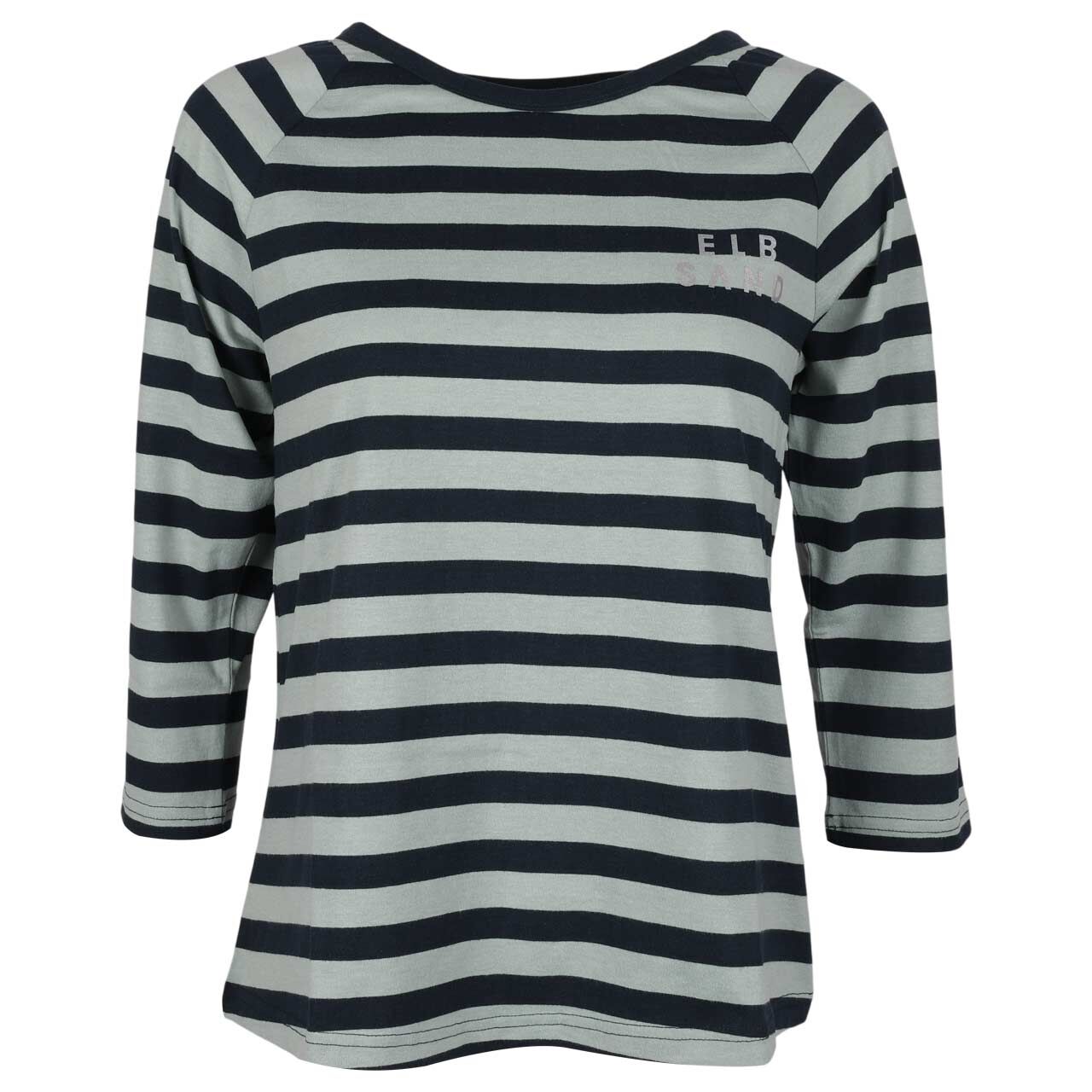 Elbsand Damen 3/4 Arm Shirt Celin silt green coldwater stripe