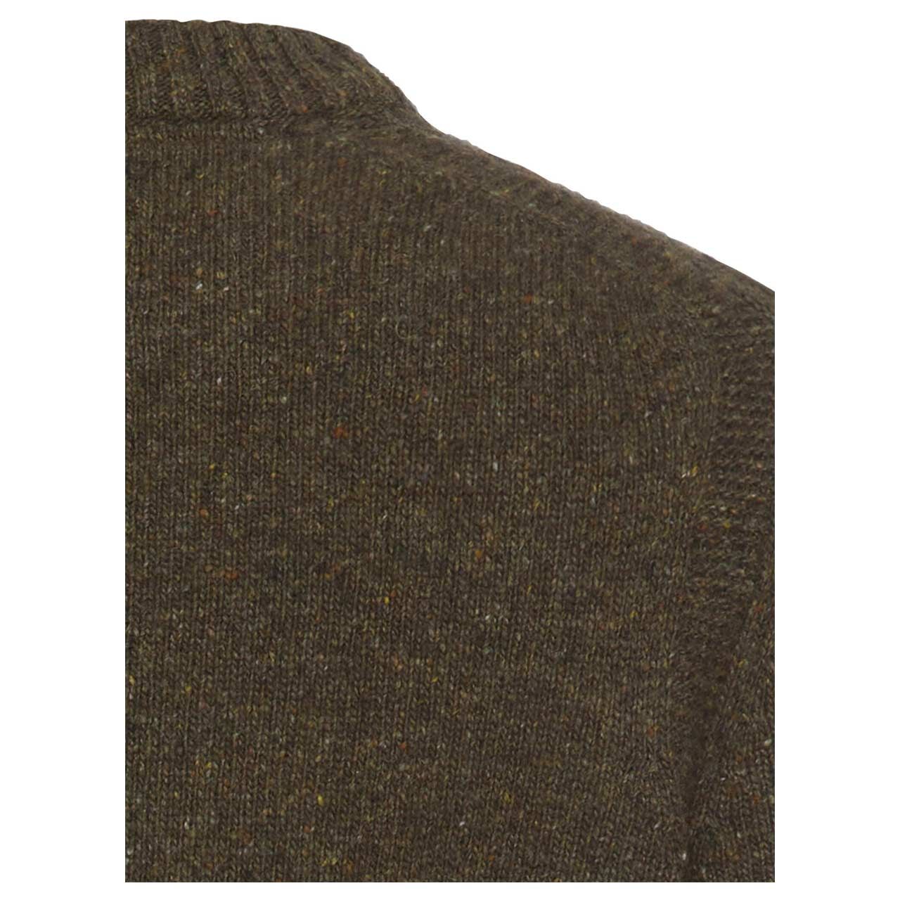 Herren Pullover von Camel active in der Farbe Olivgrün meliert, detaillierte Rückansicht
