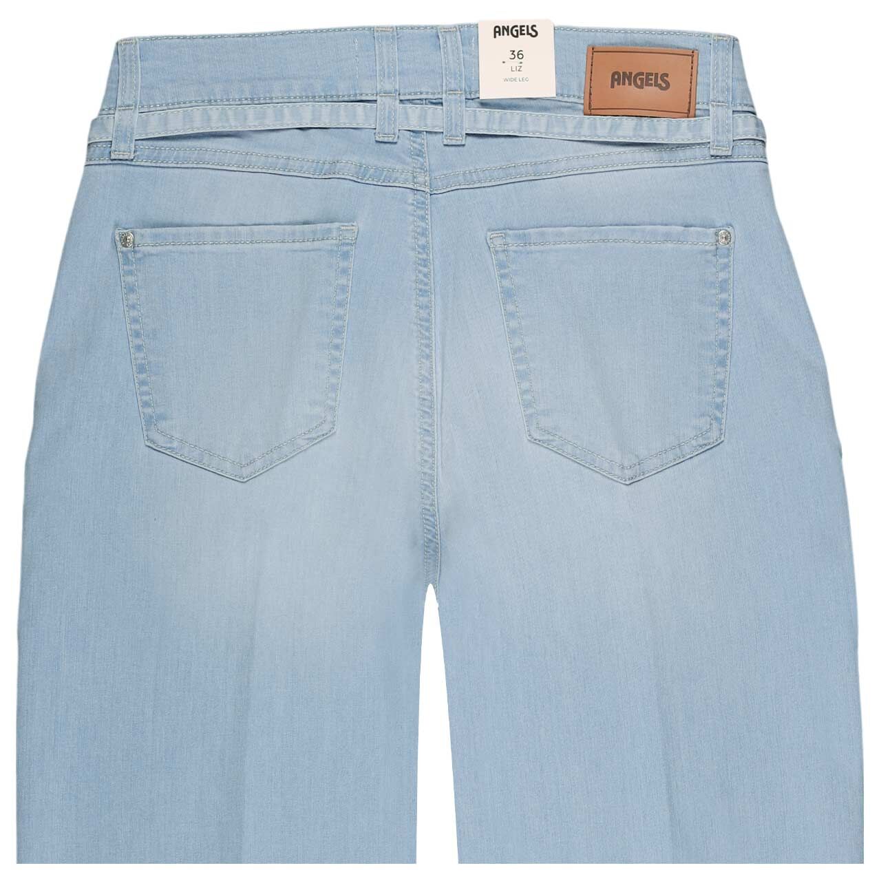 Stretch Damenjeans Liz City von Angels in Hellblau angewaschen, detaillierte Rückansicht