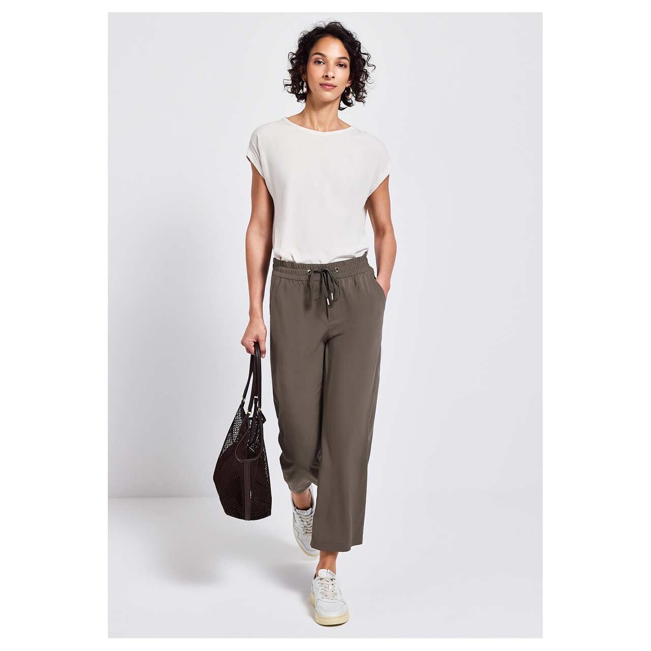 Street One Emee Wide Leg 7/8 Hose nomad brown
