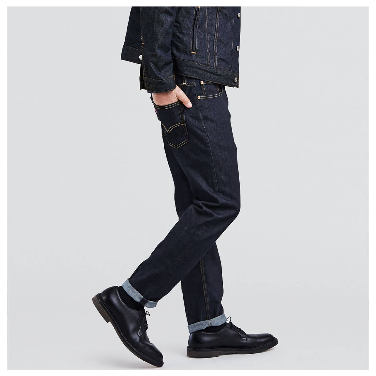 levis-jeans-schwarz-seite Levis Jeans 502 für Herren in Dunkelblau, FarbNr.: 0280
