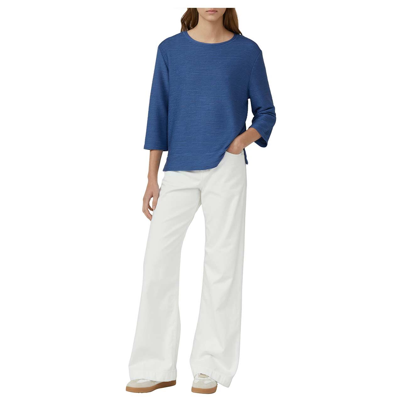 Damen 3/4 Arm Sweatshirt von s.Oliver in Blau, Vorderansicht am Model